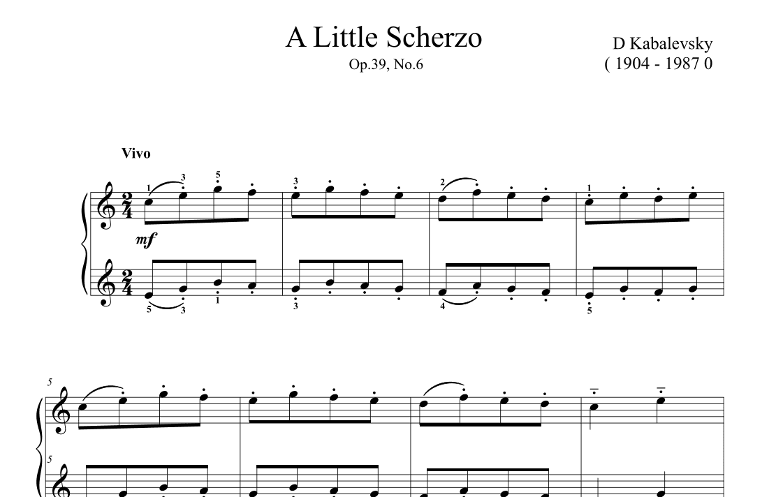 Kabalevsky A Little Scherzo Op.39, No.6 (arr. Ben Choupak)