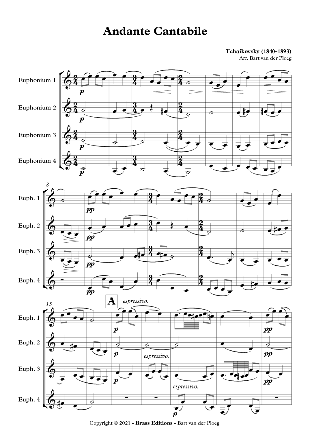 Andante Cantabile (arr. Bart van der Ploeg)