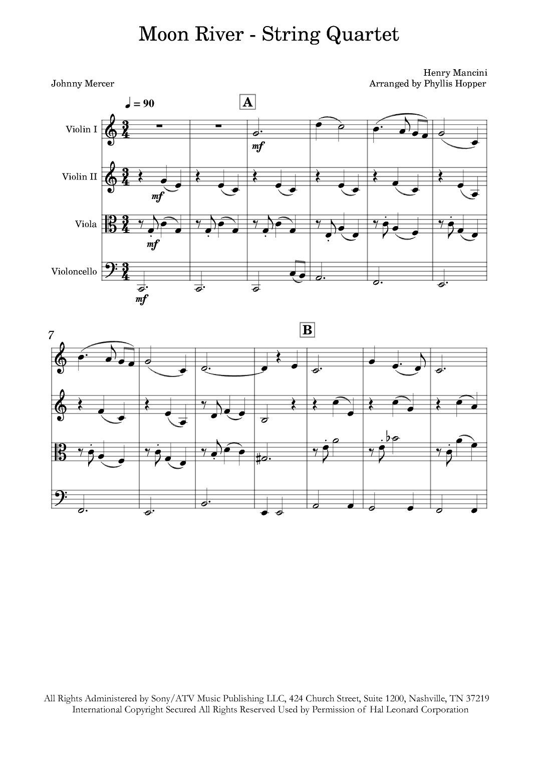Moon River (arr. Phyllis Hopper)