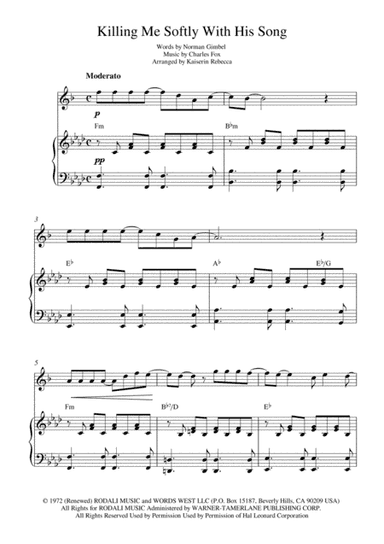 Killing Me Softly With His Song (arr. Kaiserin Rebecca)