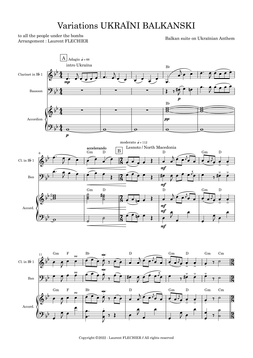Variations Ukraïni Balkanski (arr. Laurent FLECHIER)