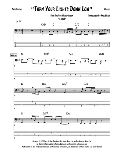 Turn Your Lights Down Low (arr. Accubass)