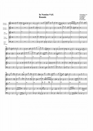 In Nomine no.9 a5 (arrangement for 5 recorders) (arr. Gil Garty)