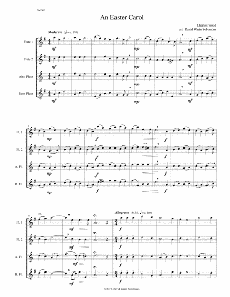 Easter Carol for flute quartet (arr. David Warin Solomons)