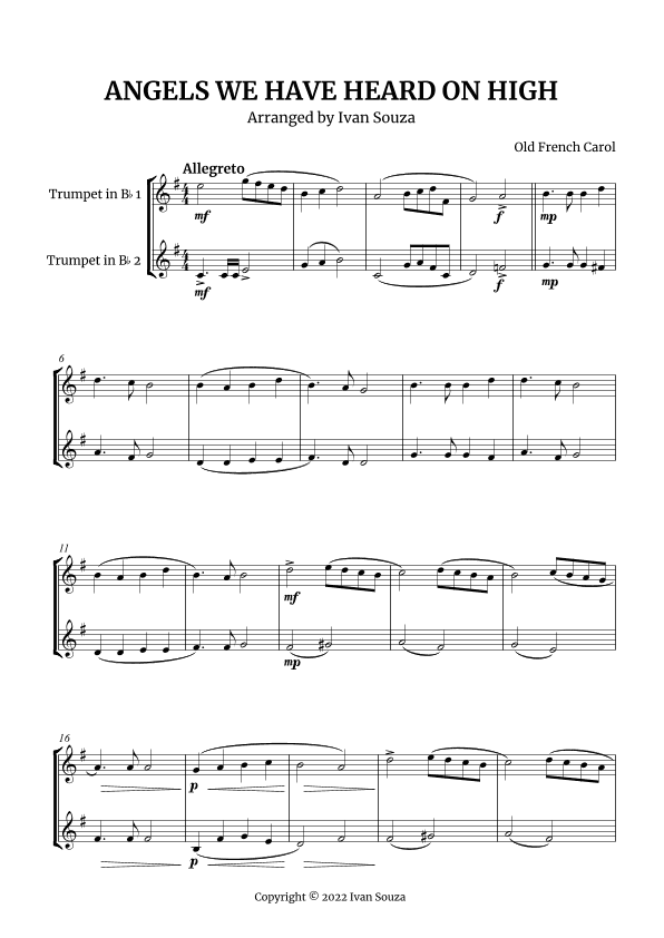 ANGELS WE HAVE HEARD ON HIGH (arr. Ivan Souza)