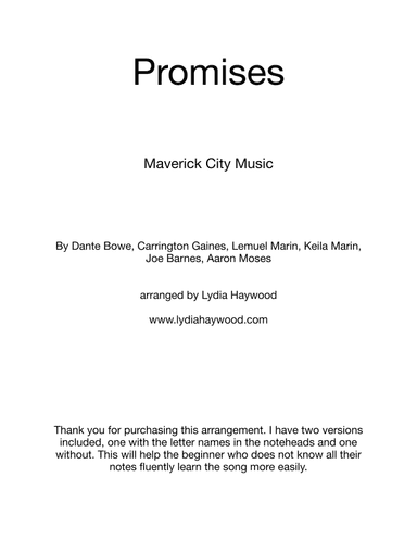 Promises (arr. Lydia Haywood)