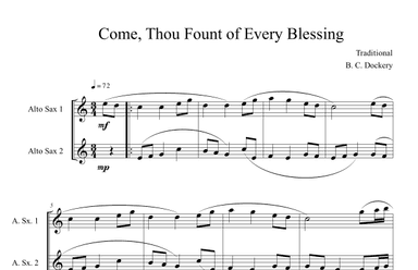 Come, Thou Fount of Every Blessing (Alto Sax Duet) (arr. B. C. Dockery)