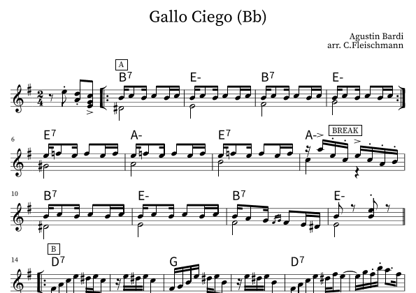 Gallo Ciego (arr. Christoph Fleischmann)