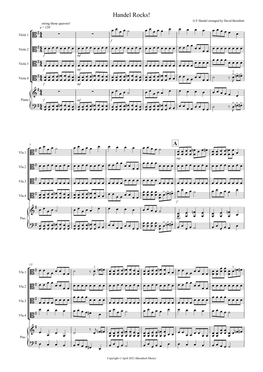 Handel Rocks! for Viola Quartet (arr. David Burndrett)