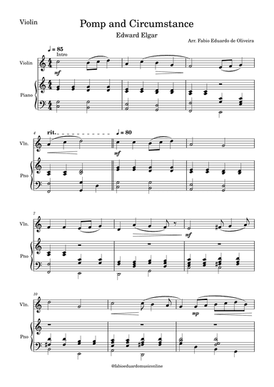 Pomp and Circumstance (arr. Fabio Eduardo de Oliveira)