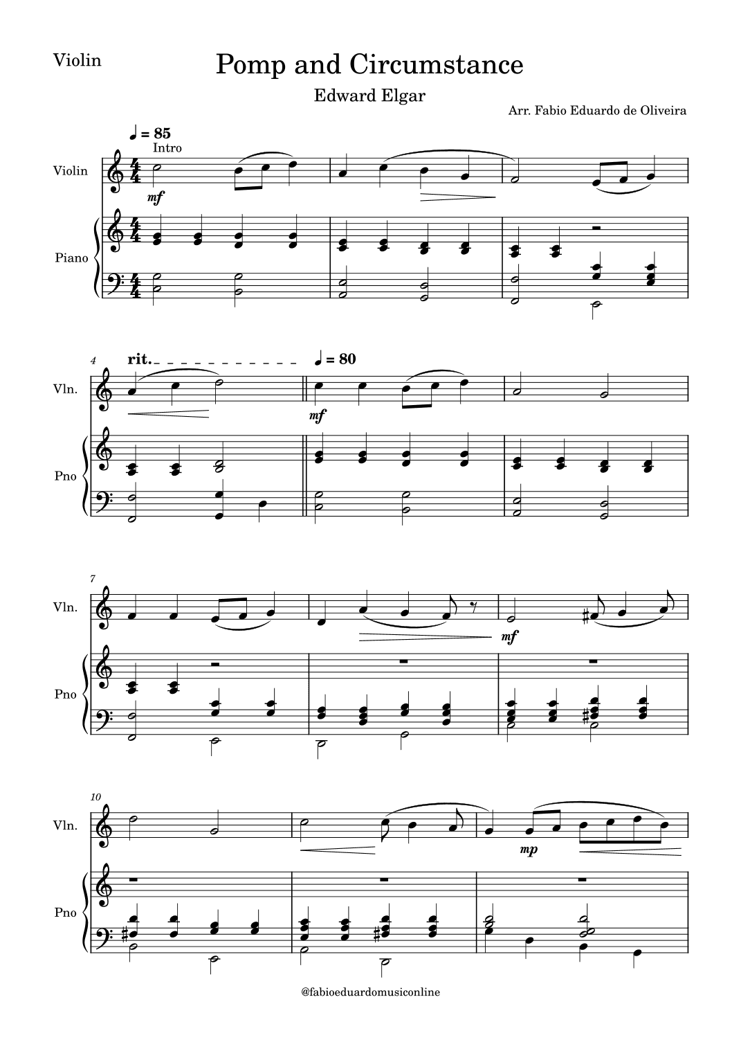 Pomp and Circumstance (arr. Fabio Eduardo de Oliveira)
