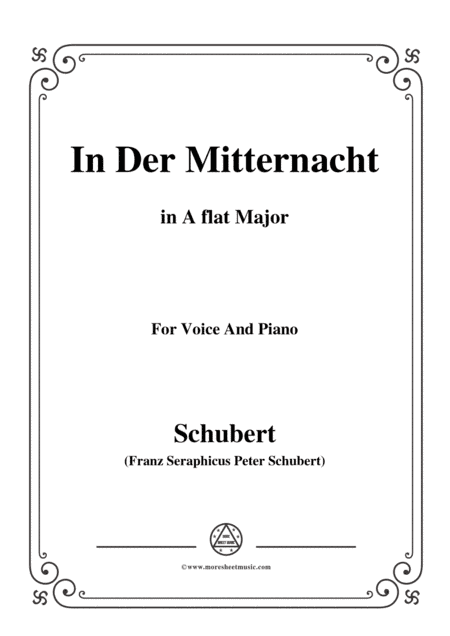 Schubert-In der Mitternacht,in A flat Major,for Voice&Piano (arr. MSM)