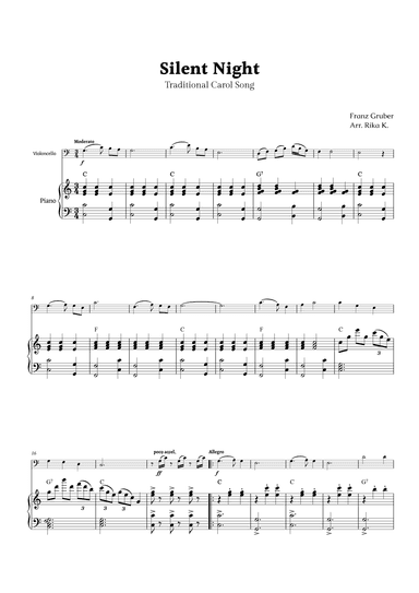 Silent Night for Cello and Piano (arr. Rika K.)