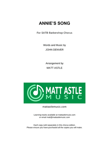 Annie's Song (arr. Matt Astle)