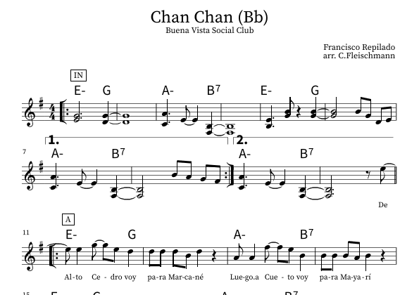 Chan Chan (chan Chan Son) (arr. Christoph Fleischmann)