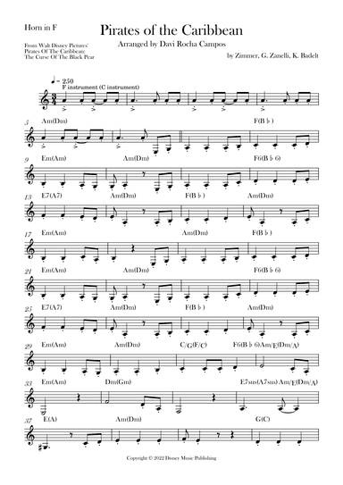 Pirates Of The Caribbean (arr. Davi Rocha Campos)