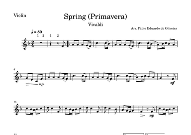Spring/Primavera (The Four Seasons - Vivaldi)  - Easy Arrangement (arr. Fabio Eduardo de Oliveira)