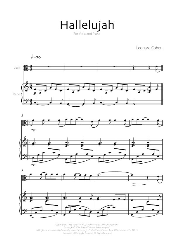 Hallelujah (arr. Robin Hood Editions)