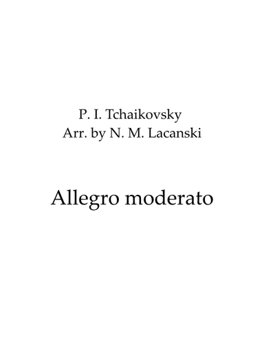 Allegro moderato (arr. Nick M Lacanski)