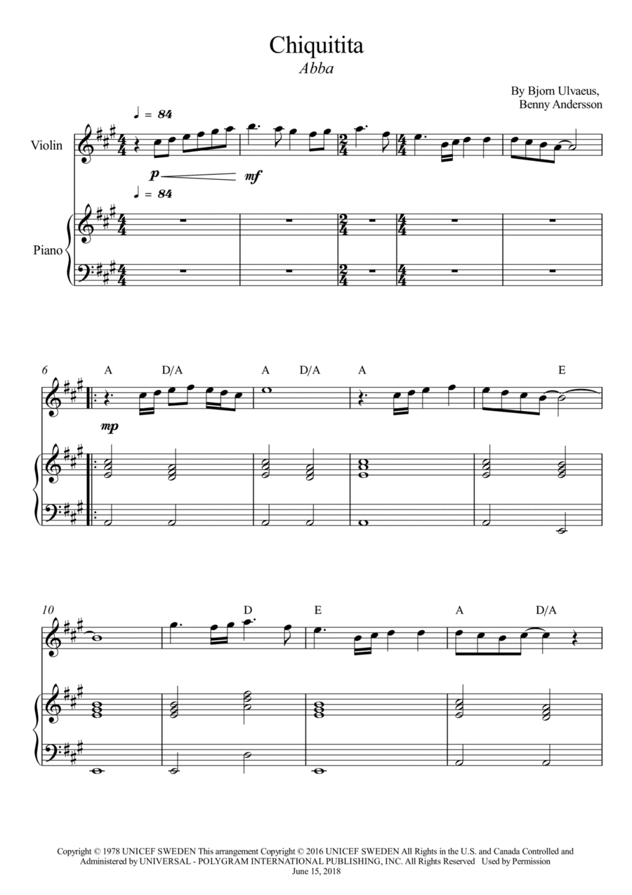 Chiquitita (arr. Wesley S. SIlva)