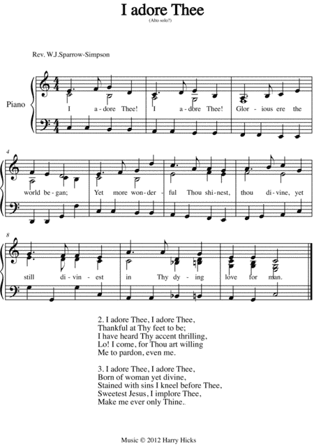 I adore Thee. A new tune to a beautiful Good Friday hymn.