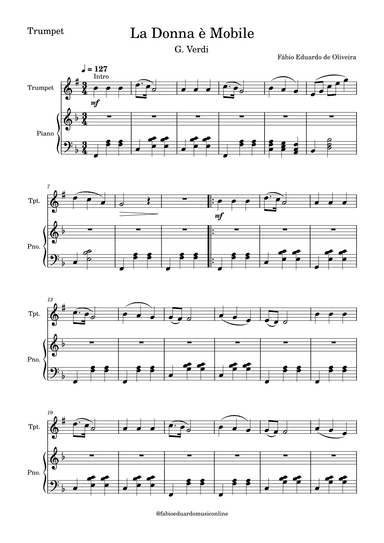 La Donna è Mobile - Rigoletto (Verdi) (arr. Fabio Eduardo de Oliveira)