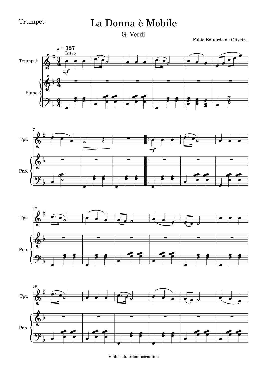 La Donna è Mobile - Rigoletto (Verdi) (arr. Fabio Eduardo de Oliveira)