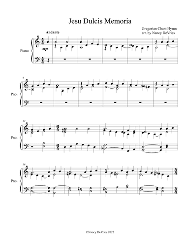 Jesu Dulcis Memoria (arr. Nancy DeVries)