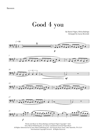 Good 4 U (arr. Lucas Rezende)