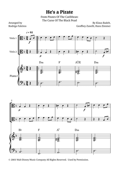 He's A Pirate (arr. Rodrigo Faleiros)