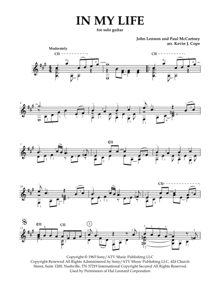 In My Life (arr. Kevin J. Cope)