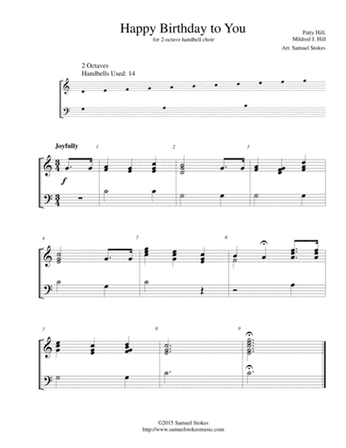 Happy Birthday to You - for 2-octave handbell choir (arr. Samuel Stokes)