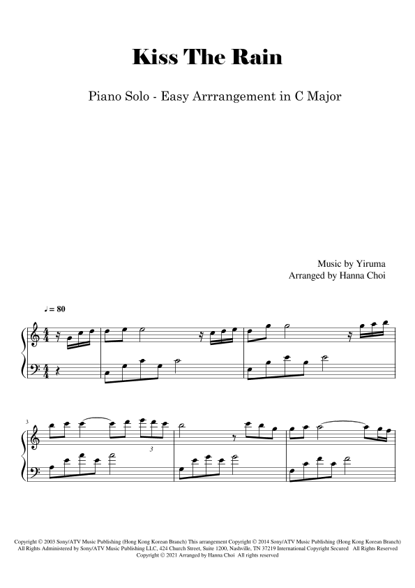 Kiss The Rain (arr. Hanna Choi)