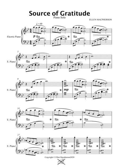 SOURCE OF GRATITUDE for Piano by Ellen Macpherson