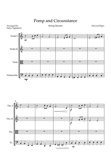 Pomp and Circunstance String Quartet (arr. Fabio Tagliaferri)