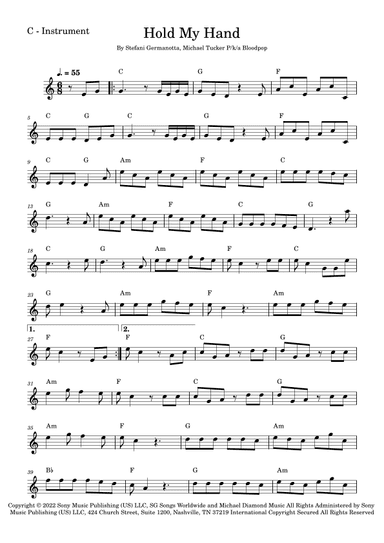 Hold My Hand (arr. Fabio Eduardo de Oliveira)