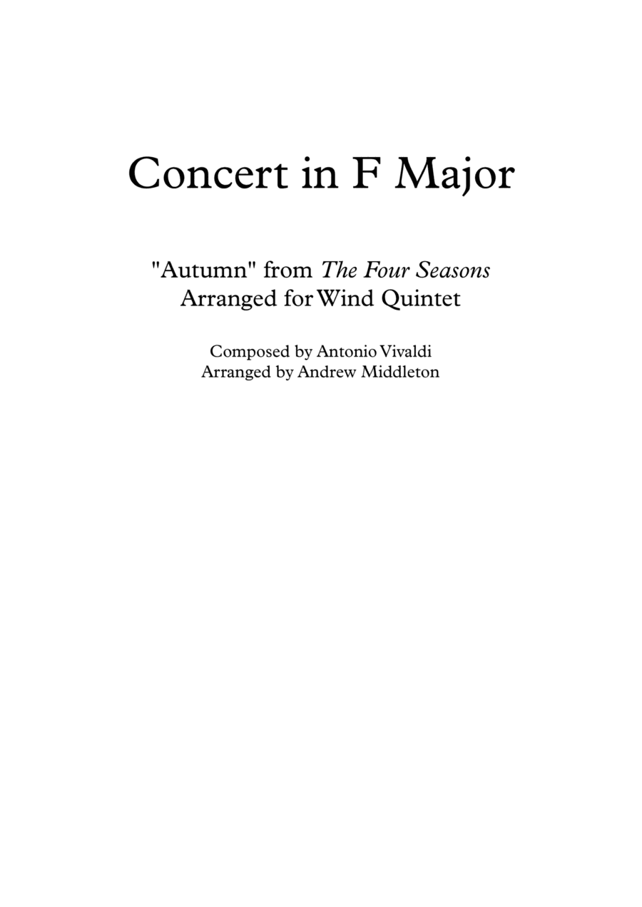 "Autumn" from The Four Seasons arranged for Wind Quintet (arr. Andrew Middleton)