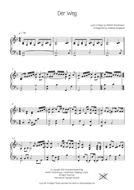 Der Weg (arr. Andreas Burghardt)