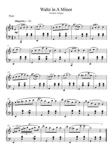 Waltz in A Minor (Chopin) (arr. Wesley S. SIlva)