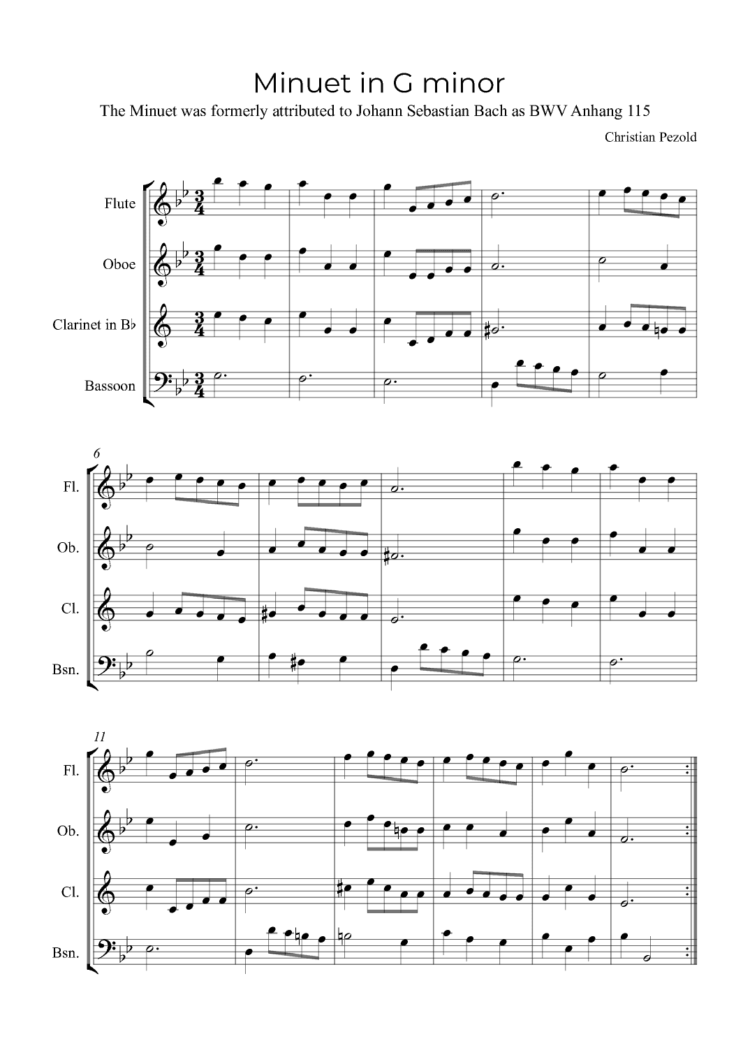 Minuet In G minor (arr. Alex Nunes Rodrigues)