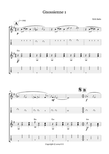 Gnossienne 1 (arr. Gio G)