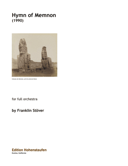 Hymn of Memnon, for orchestra