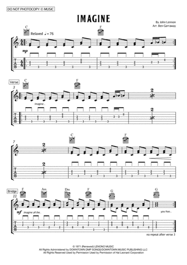 Imagine (arr. Ben Garraway)