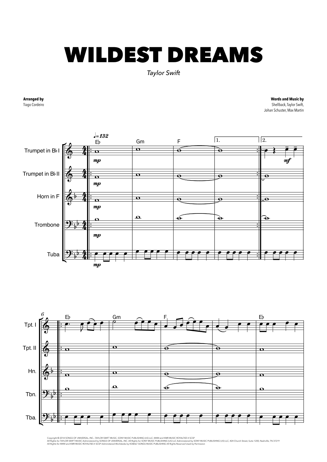 Wildest Dreams (arr. Tiago Cordeiro)