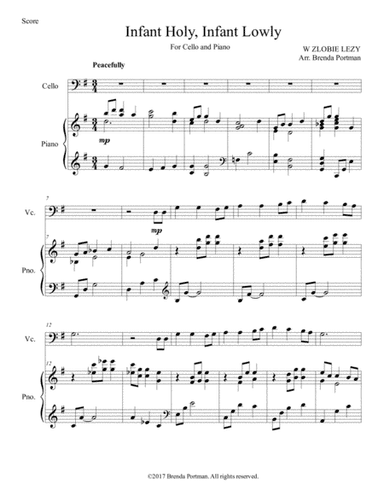 Infant Holy, Infant Lowly (cello/piano), arr. Brenda Portman (arr. Brenda Portman)