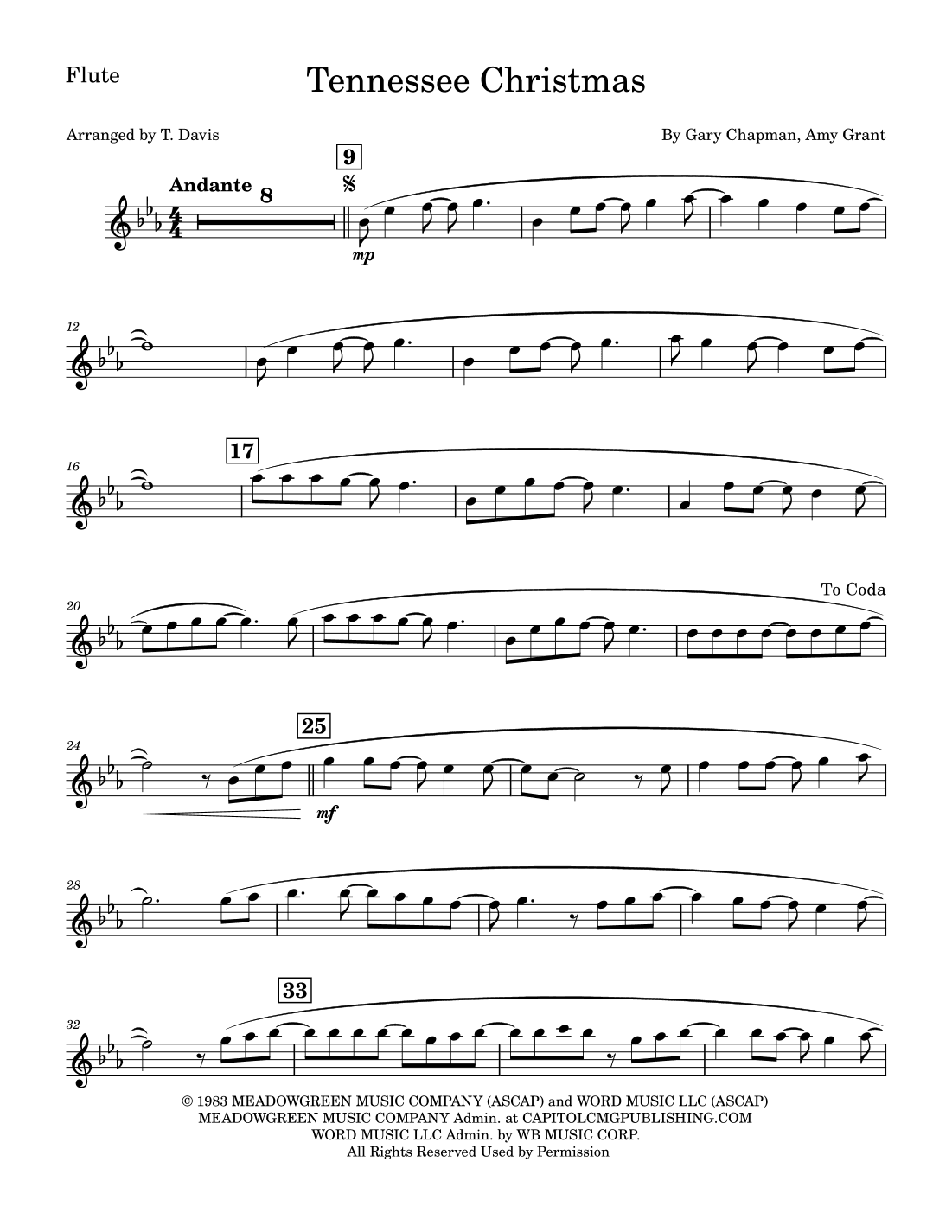 Tennessee Christmas (arr. T. Davis)