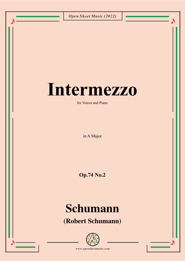 Schumann-Intermezzo,Op.74 No.2,in A Major (arr. OSM Press)