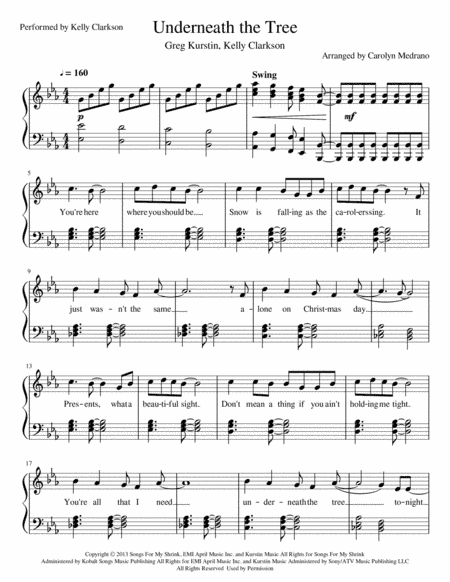 Underneath The Tree (arr. Carolyn Medrano)