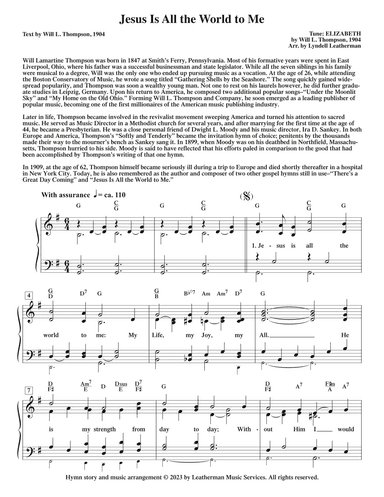 Jesus Is All the World to Me (arr. Lyndell Leatherman)