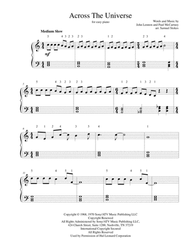 Across The Universe (arr. Samuel Stokes)